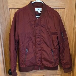H&M Men's Deep Red Bomber Jacket